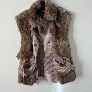 Women's Rabbit Fur Vest with Quilted Lining